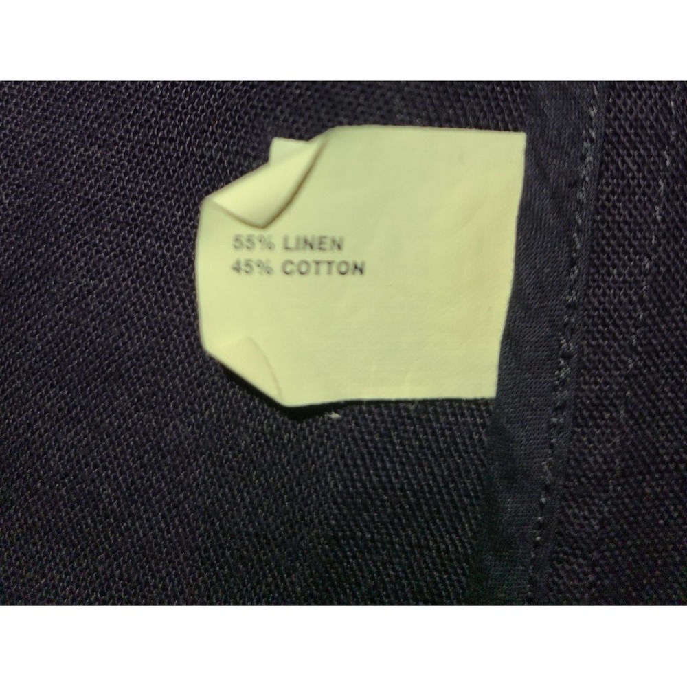 Gap Blazer Womens 6 Navy Blue Linen Blend Notch Lapel 3/4 Sleeve Prep Academic - Picture 5 of 9